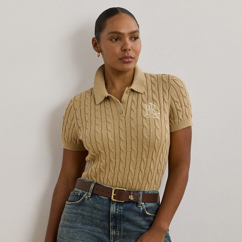 Grandes Tailles - Pull Polo torsadé en coton - Lauren Curve - Modalova