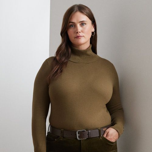 Grandes Tailles - Pull à col roulé en soie mélangée - Lauren Curve - Modalova