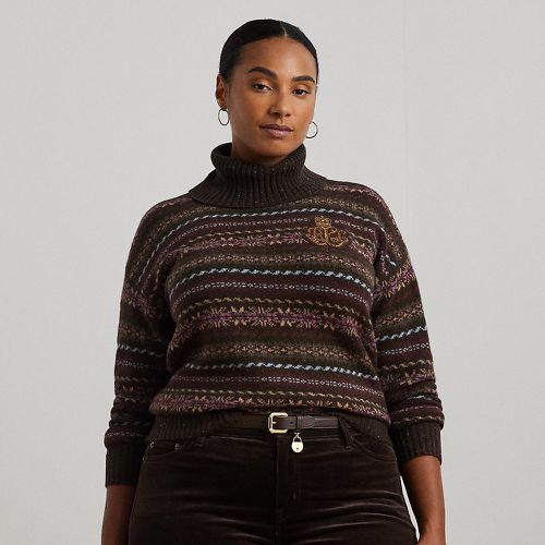 Grandes Tailles - Pull col roulé Fair Isle laine mélangée - Lauren Curve - Modalova