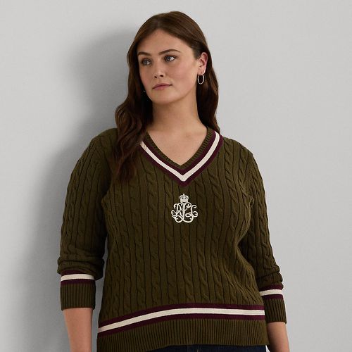 Grandes Tailles - Pull de cricket torsadé en coton - Lauren Curve - Modalova