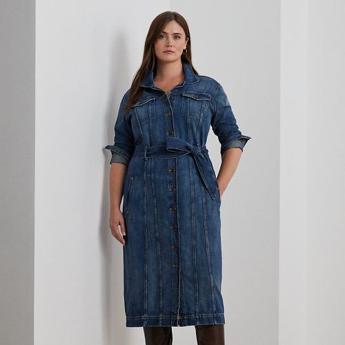 Grandes Tailles - Robe chemise ceinturée en denim - Lauren Curve - Modalova