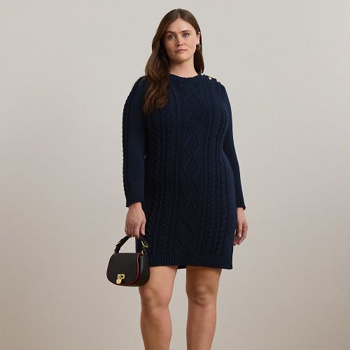 Grandes Tailles - Robe-pull boutons motifs tricot d'Aran - Lauren Curve - Modalova