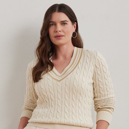 Grandes Tailles - Pull de cricket torsadé en coton - Lauren Curve - Modalova