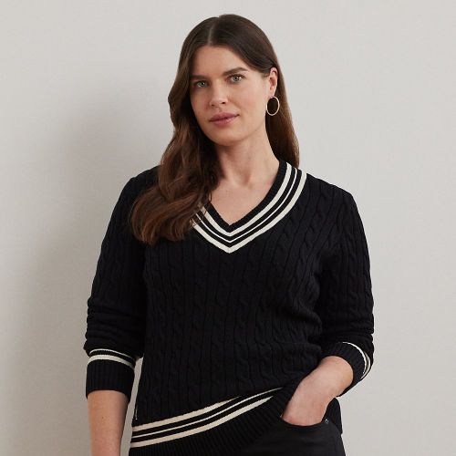 Grandes Tailles - Pull de cricket torsadé en coton - Lauren Curve - Modalova