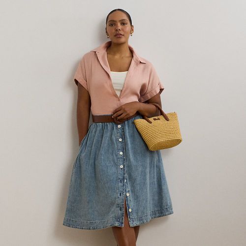 Grandes Tailles - Jupe en denim boutonnée devant - Lauren Curve - Modalova
