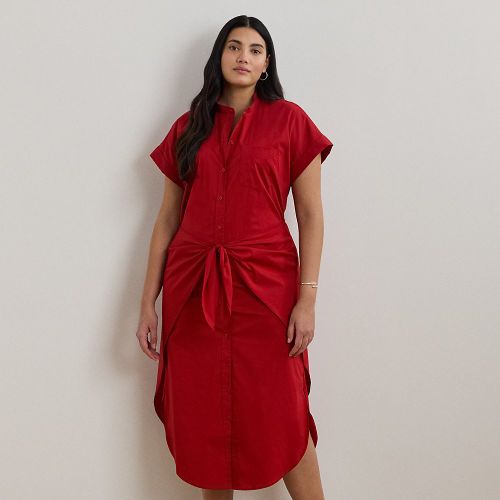 Grandes Tailles - Robe-chemise à nouer en coton mélangé - Lauren Curve - Modalova