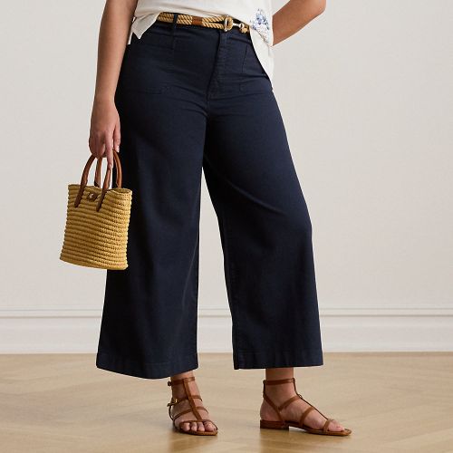 Grandes Tailles - Pantalon 7/8 à jambe large chino stretch - Lauren Curve - Modalova