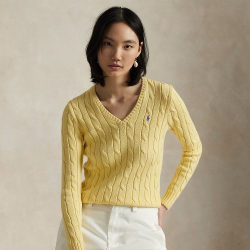 Pull col en V torsadé en coton - Polo Ralph Lauren - Modalova