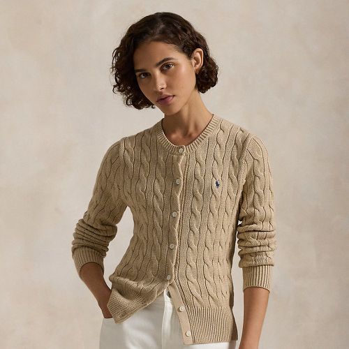 Cardigan torsadé en coton à col rond - Polo Ralph Lauren - Modalova