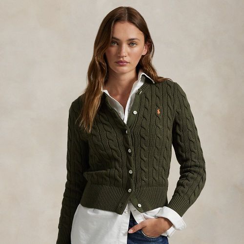 Cardigan torsadé en coton à col rond - Polo Ralph Lauren - Modalova