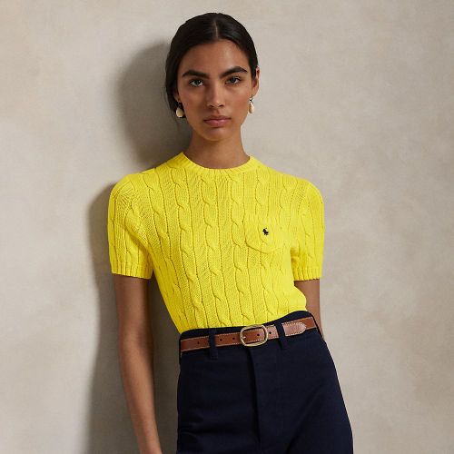 Pull torsadé à manches courtes en coton - Polo Ralph Lauren - Modalova