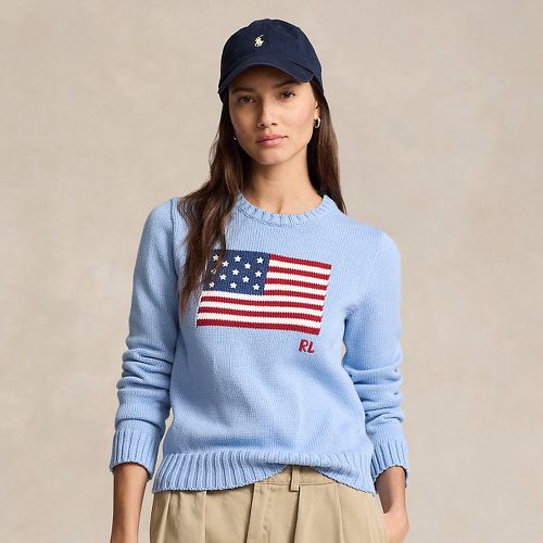 Pull drapeau à col rond en coton - Polo Ralph Lauren - Modalova