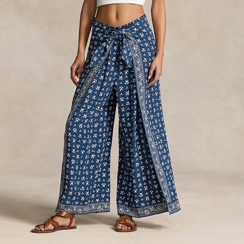 Pantalon portefeuille large fleuri sergé - Polo Ralph Lauren - Modalova