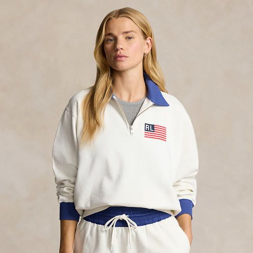 Pull demi-zippé molleton logo et drapeau - Polo Ralph Lauren - Modalova
