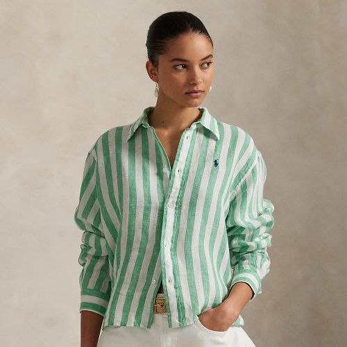 Chemise rayée large et courte et en lin - Polo Ralph Lauren - Modalova