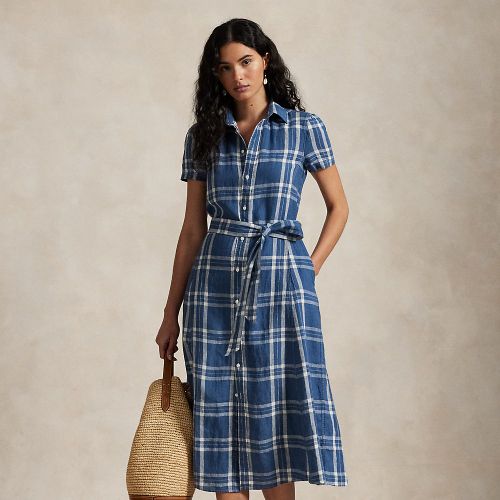 Robe-chemise ceinturée rayée en lin - Polo Ralph Lauren - Modalova