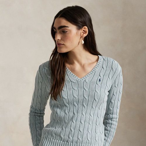 Pull col en V torsadé en coton - Polo Ralph Lauren - Modalova