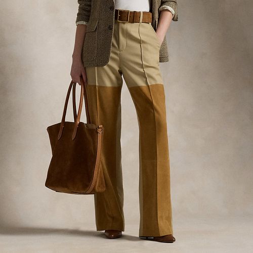 Pantalon à jambe large en laine et daim - Polo Ralph Lauren - Modalova