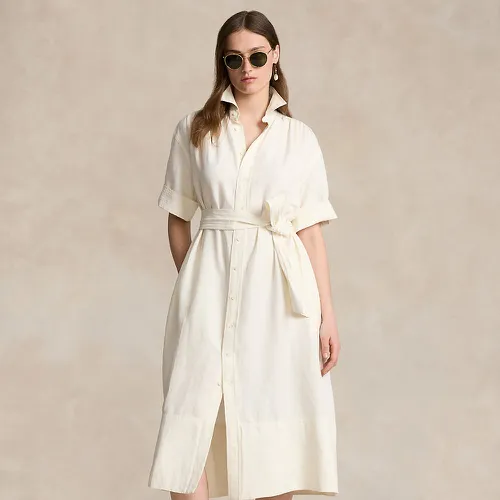 Robe-chemise ceinturée en soie mélangée - Polo Ralph Lauren - Modalova