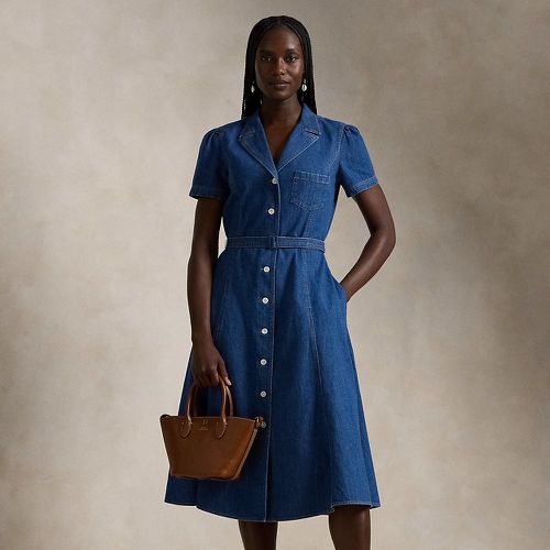 Robe mi-longue boutonnée en denim - Polo Ralph Lauren - Modalova