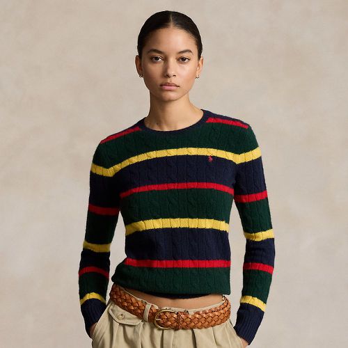 Pull rayé en laine et cachemire torsadés - Polo Ralph Lauren - Modalova