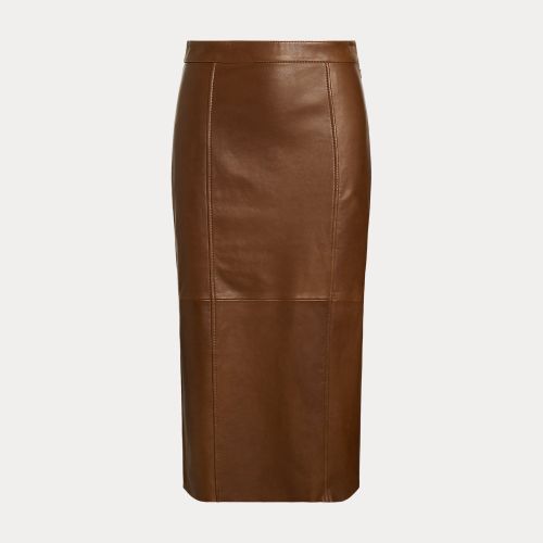 Jupe crayon en cuir d'agneau - Polo Ralph Lauren - Modalova