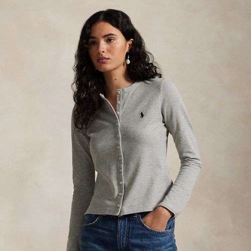 Cardigan col rond coton piqué stretch - Polo Ralph Lauren - Modalova