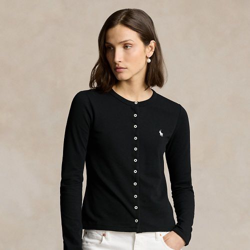 Cardigan col rond coton piqué stretch - Polo Ralph Lauren - Modalova