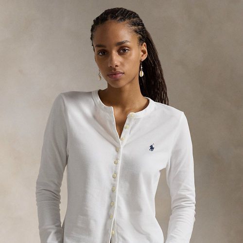 Cardigan col rond coton piqué stretch - Polo Ralph Lauren - Modalova