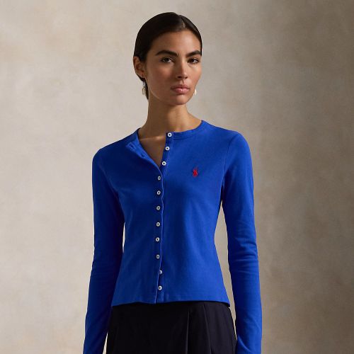 Cardigan col rond coton piqué stretch - Polo Ralph Lauren - Modalova