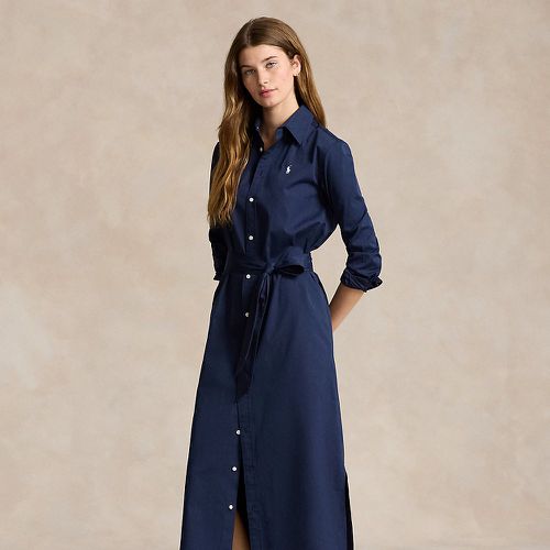 Robe-chemise mi-longue ceinturée coton - Polo Ralph Lauren - Modalova