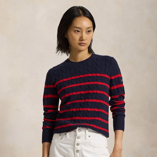 Pull rayé torsadé en laine et cachemire - Polo Ralph Lauren - Modalova