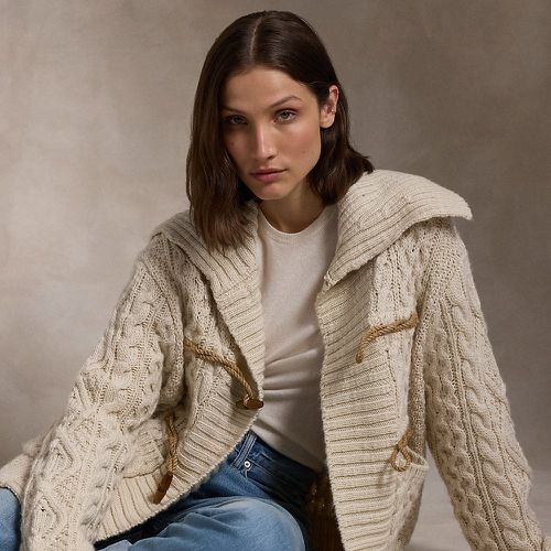 Cardigan bâtonnés en laine d'Aran - Polo Ralph Lauren - Modalova