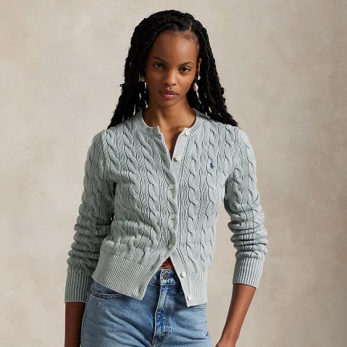 Cardigan torsadé en coton à col rond - Polo Ralph Lauren - Modalova