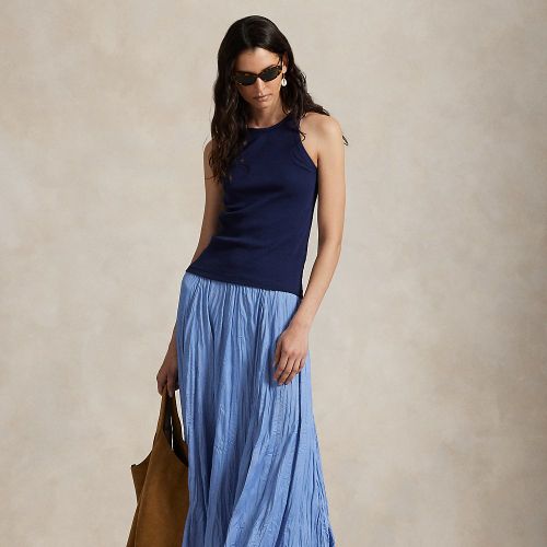 Jupe trapèze en satin froissé - Polo Ralph Lauren - Modalova