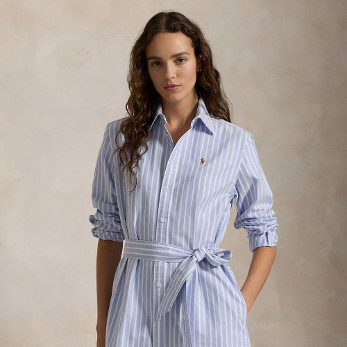 Robe-chemise rayée ceinturée en coton - Polo Ralph Lauren - Modalova