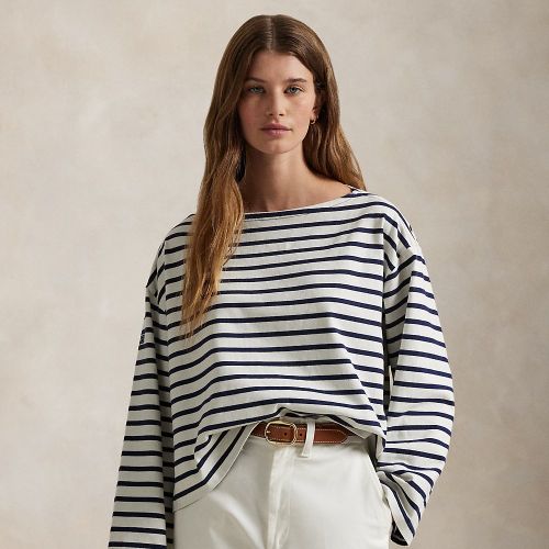 T-shirt marin rayé à encolure bateau - Polo Ralph Lauren - Modalova