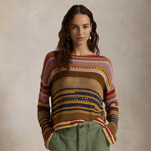 Pull rayé et crocheté en lin et coton - Polo Ralph Lauren - Modalova