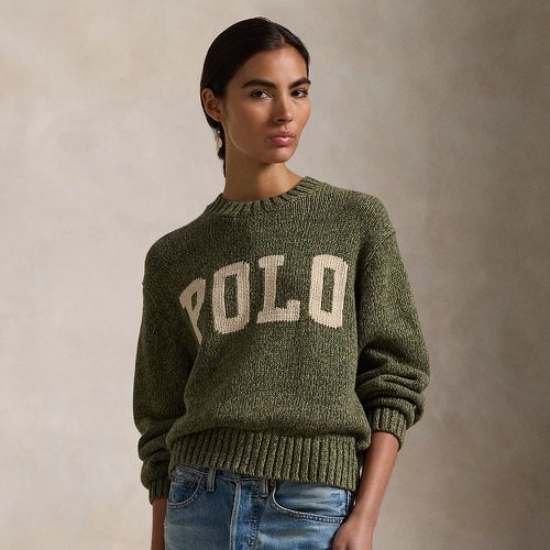 Pull logo à col rond en coton - Polo Ralph Lauren - Modalova