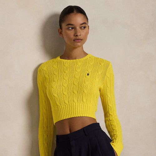 Pull torsadé Cropped Fit en coton - Polo Ralph Lauren - Modalova