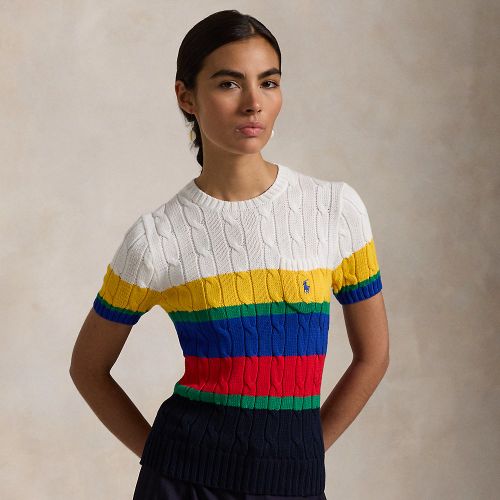 Pull torsadé rayé à manches courtes - Polo Ralph Lauren - Modalova