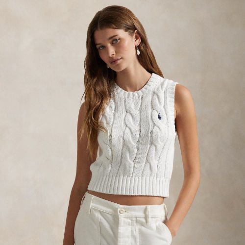 Gilet torsadé Cropped Fit en coton - Polo Ralph Lauren - Modalova