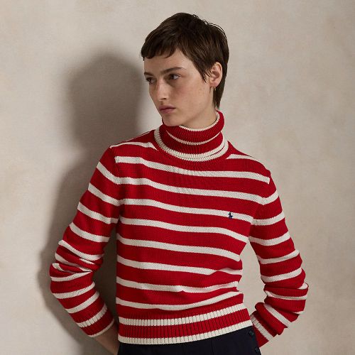 Pull col roulé rayé en coton - Polo Ralph Lauren - Modalova