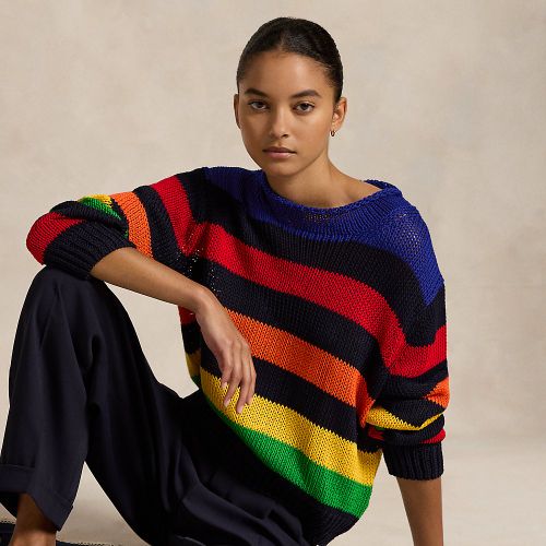 Pull à col roulotté rayé en coton - Polo Ralph Lauren - Modalova