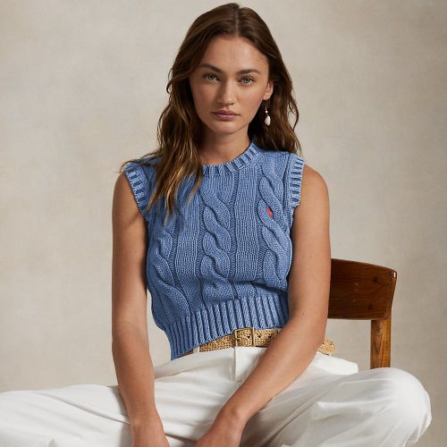 Pull débardeur torsadé Cropped Fit coton - Polo Ralph Lauren - Modalova