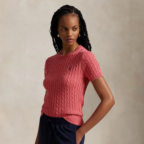 Pull torsadé à manches courtes en coton - Polo Ralph Lauren - Modalova