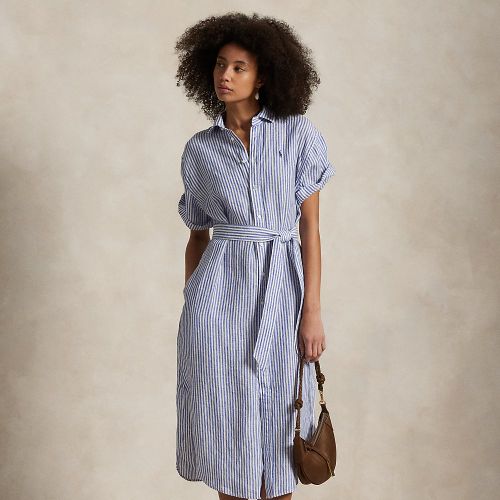Robe-chemise rayée à manches courtes lin - Polo Ralph Lauren - Modalova