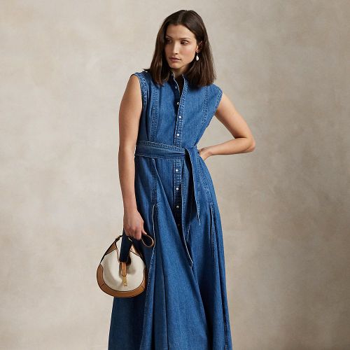 Robe trapèze ceinturée en denim - Polo Ralph Lauren - Modalova