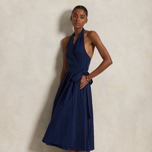 Robe portefeuille dos nu en coton - Polo Ralph Lauren - Modalova