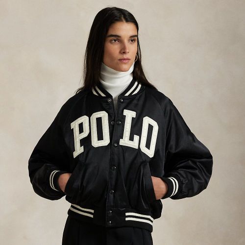 Bomber logo en satin - Polo Ralph Lauren - Modalova